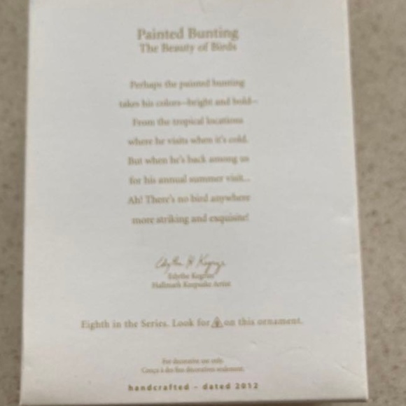 Hallmark Painted Bunting 2012 - 8th in The Beauty of Birds Series - Picture 8 of 12